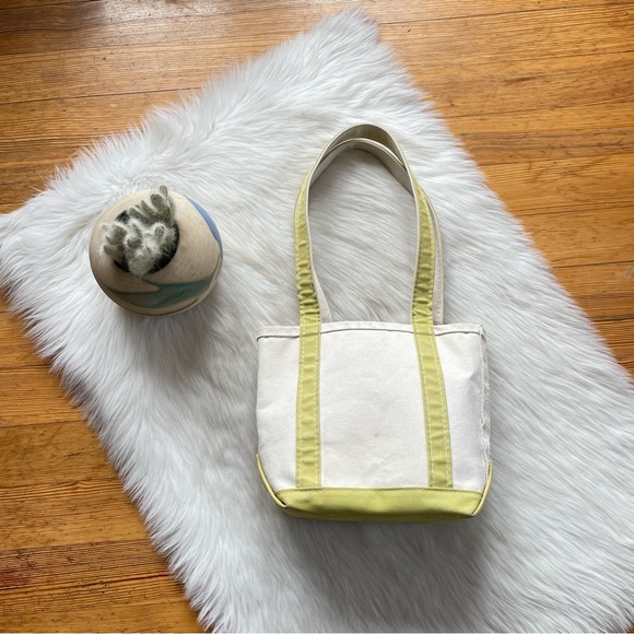 L.L. Bean vintage 90s small long strap boat and tote bag - Picture 1 of 13